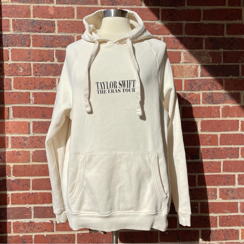 Taylor Swift The Eras Tour Cream Sweatshirt Hoodie Medium Cotton Blend - Picture 5 of 11